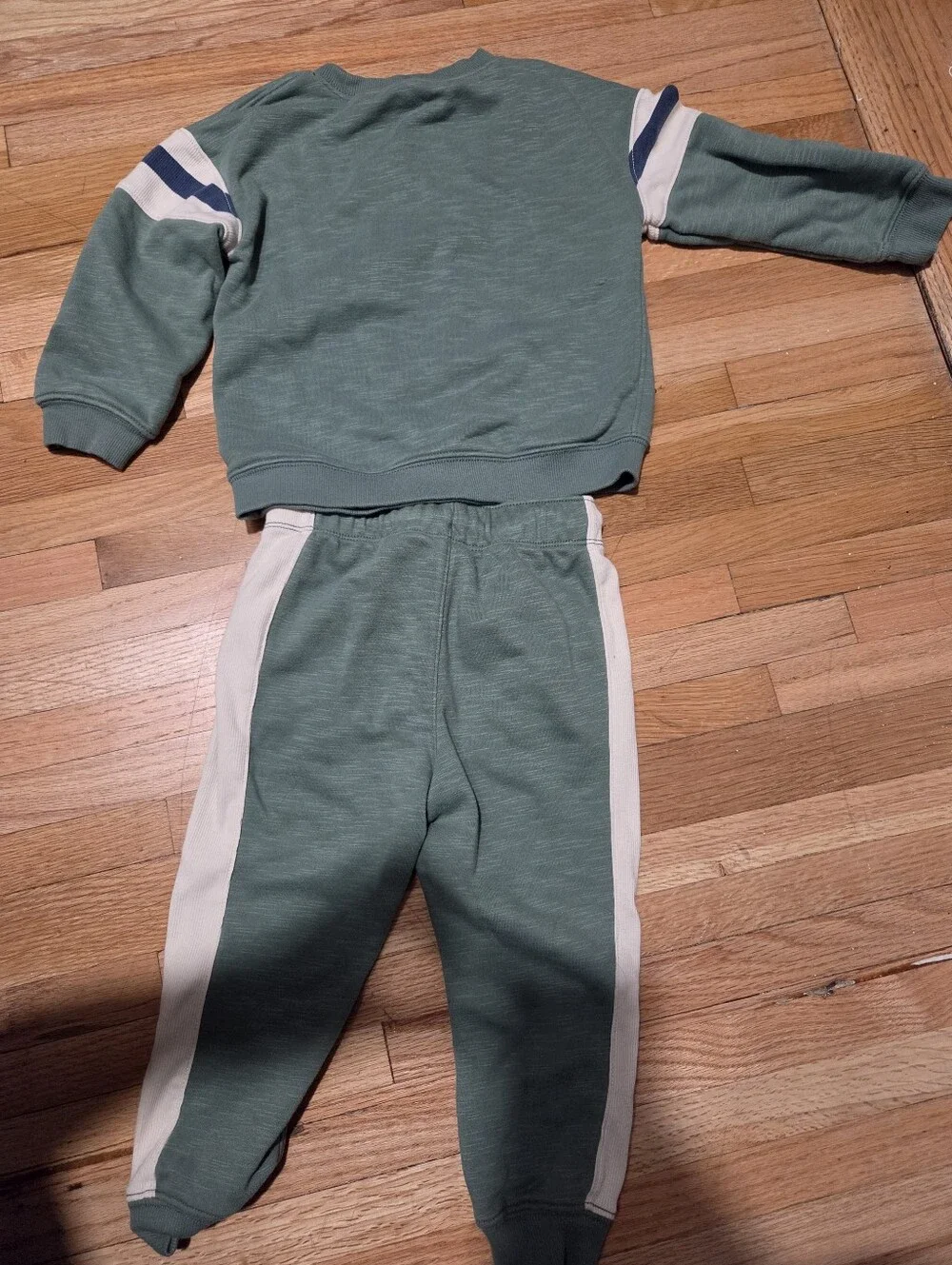 Carter's Sage Green Jogger Pants with Cream Side Panels / Size 3t